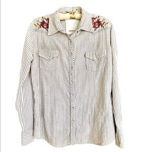 Johnny Was Workshop Western Shirt with Pearl Snap Buttons